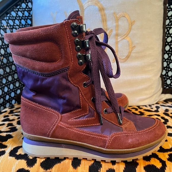 MARC BY MARC JACOBS Lace Up Boots Suede Boots Purple and Orangish Brown Goretex - Picture 6 of 12